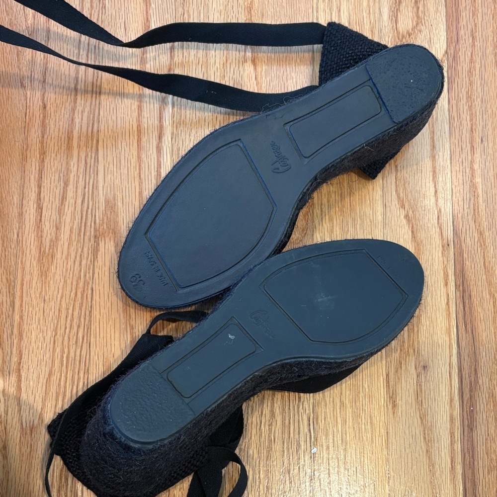 Castañer Carina Black Wedge Espadrille 39 - Picture 6 of 8